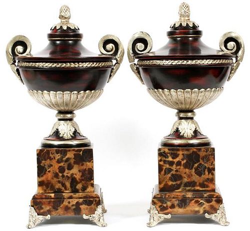 MAITLAND SMITH COMPOSITION & FAUX MARBLE URNS