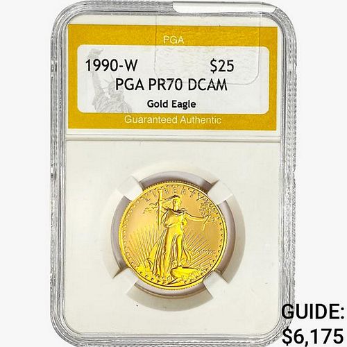 1990-W $25 1/2oz. American Gold Eagle PGA PR70 DCA
