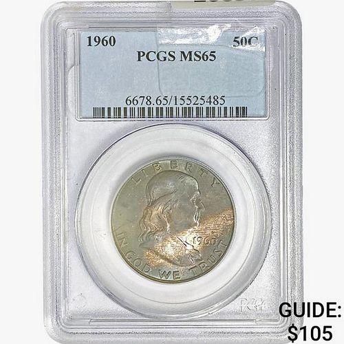 1960 Franklin Half Dollar PCGS MS65 