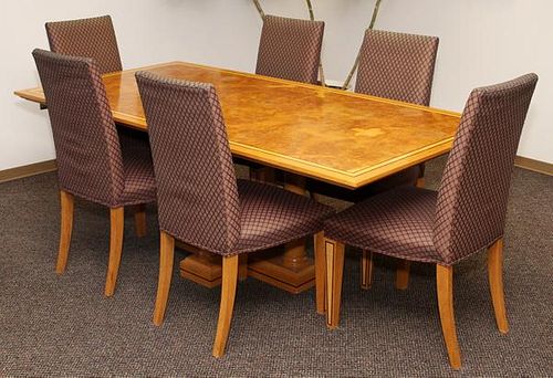 BIEDERMEIER STYLE DINING TABLE & SIDE CHAIRS