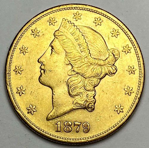 Rare! 1879-S Gold $20 Liberty Head AU58