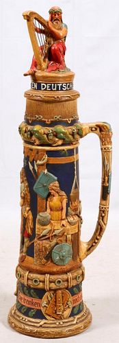 GERMAN MAGNUM POTTERY STEIN EARLY 20TH C.