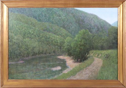 Donald Jurney (American b. 1945) Oil on Canvas "River Landscape"