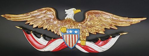 Vintage Patriotic American Eagle Plaque, 20th century