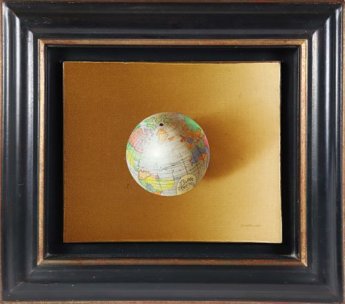 Antonio Matallana Oil on Masonite "Terrestrial Globe Still Life"