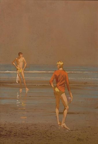 ROBERT BLISS, (American, 1925-1981), Two Figures on the Beach