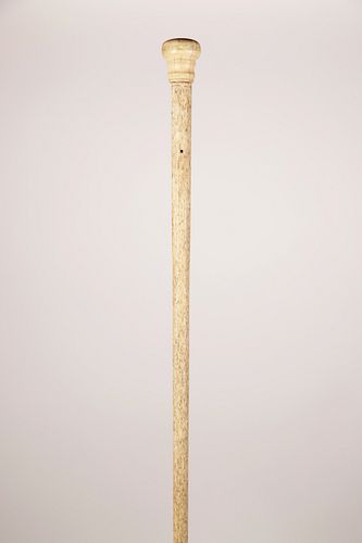 Whaler Made Whalebone and Antique Whale Ivory Walking Stick, 19th Century