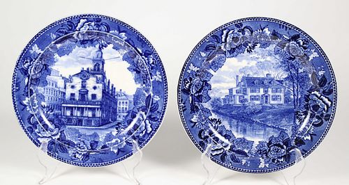Two Wedgwood Collector's Plates "Old State House Boston" and "The Quincy Homestead"