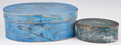 Two painted Shaker bentwood pantry boxes, 19th c.