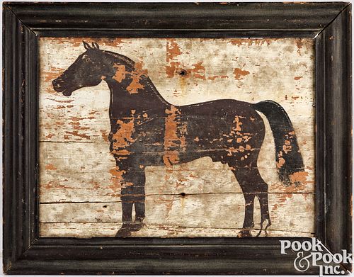 Painted pine panel of a horse, early to mid 19th c