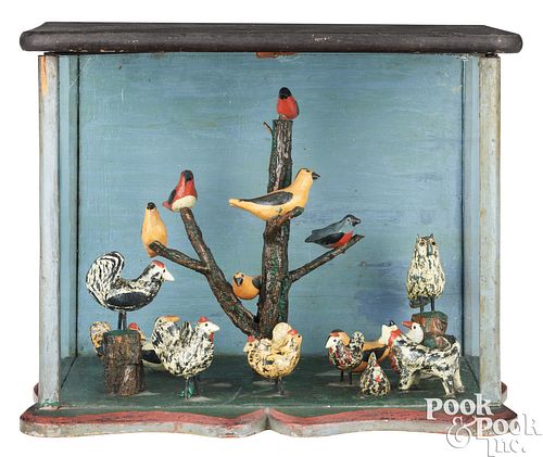 Pennsylvania carved and painted folk art diorama