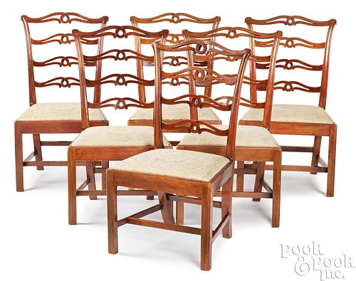 Set of six Philadelphia ribbonback dining chairs