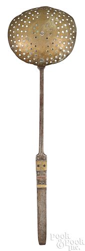 Rare Pennsylvania straining ladle, dated 1850