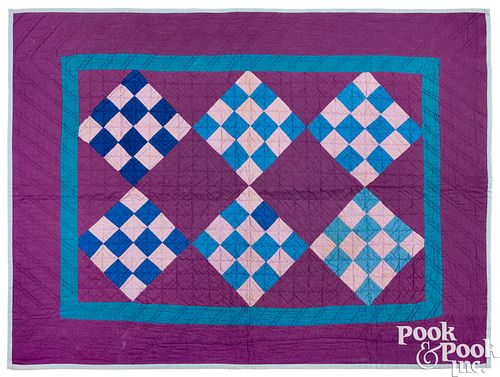 Ohio Sixteen Patch patchwork cradle quilt