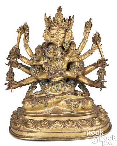 Sino-Tibetan gilt bronze Buddha