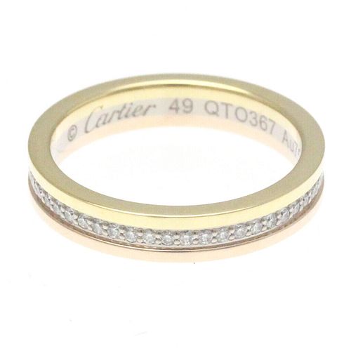 CARTIER VENDOME DIAMOND 18K TRI-COLOR GOLD RING