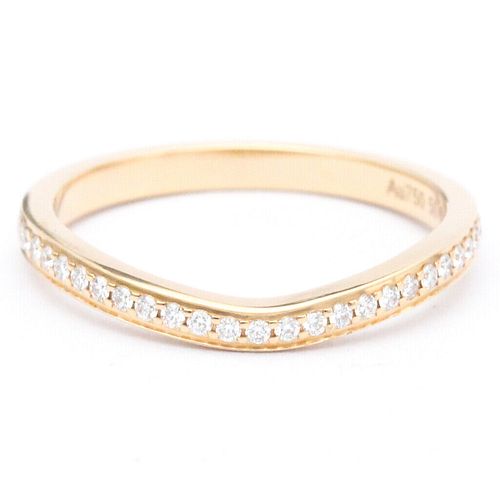CARTIER POLISHED BALLERINA DIAMOND 18K ROSE GOLD CURVED RING