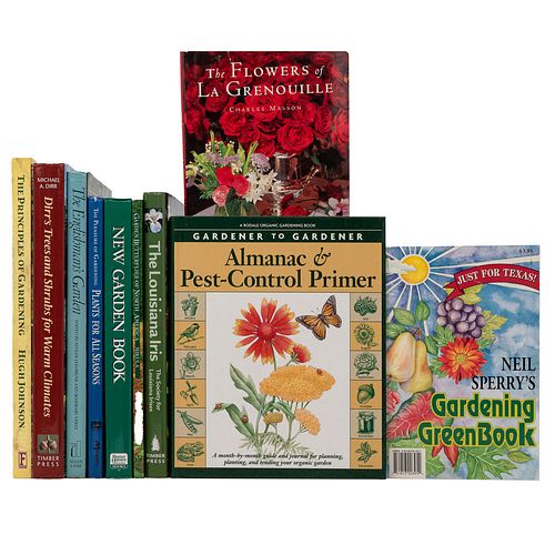 The Principles of Gardening / Neil Sperry's Gardening GreenBook / Gardener to Gardener Almanac & Pest-Control Primer. Piezas: 10.