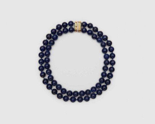 Double-strand Lapis Lazuli Necklace
