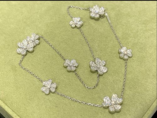 Van Cleef & Arpels Frivole necklace, 9 flowers, 18K white gold, Diamond