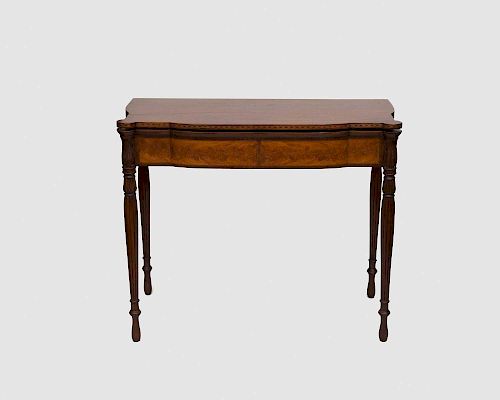 Federal Carved Mahogany Inlaid Games Table, early 19th century