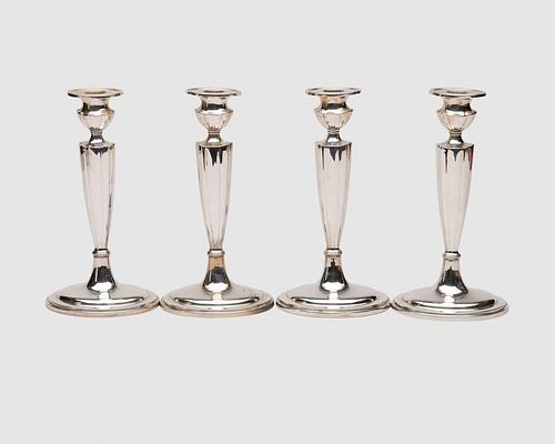 GORHAM Silver Set of Four Weighted Candlesticks