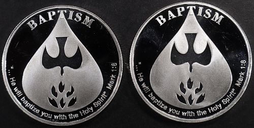 (2) 1 OZ .999 SILVER 2024 BAPTISM ROUNDS