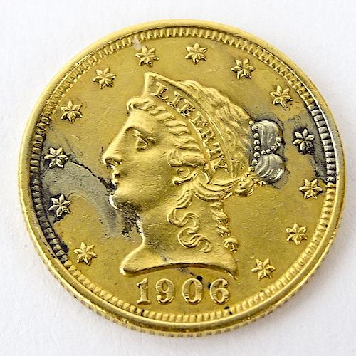 1906 US Liberty Head $2-1/2 Gold Coin