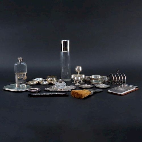 Collection of 26 Pieces Silver and Silver Plate