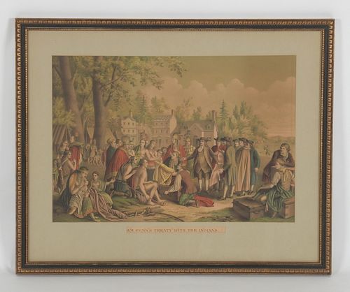 After Benjamin West, William Penn's Treaty, Lithograph 