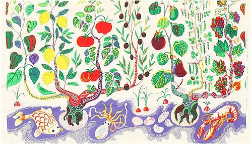 Vintage Cotton Italian Dinner Textile by Josef Frank 2 ft 5 in x 4 ft 1 in (0.74 m x 1.24 m)