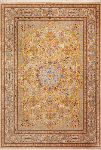 Silk Vintage Persian Qum 11 ft 9 in x 8 ft 3 in (3.58 m x 2.51 m)