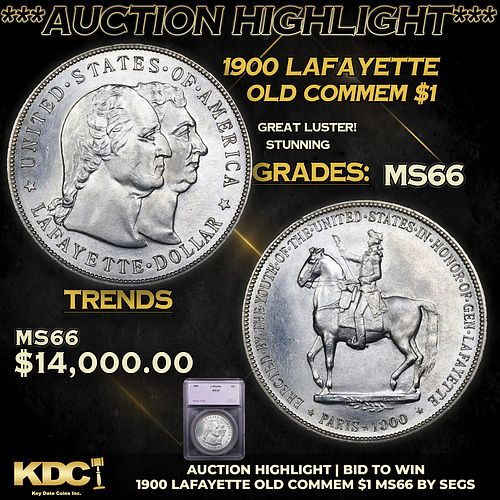 ***Auction Highlight*** 1900 Lafayette Lafayette Dollar 1 Graded ms66 By SEGS (fc)