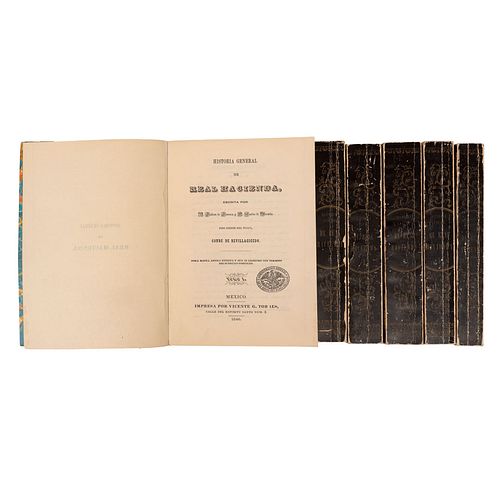 Fonseca, Fabián de. Historia General de Real Hacienda. México, 1978. Primera edición facsimilar de la de 1845-1853. Piezas: 6.
