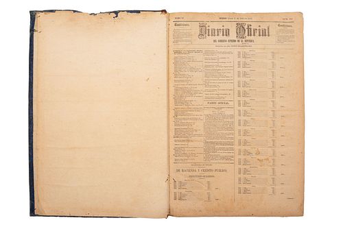 DIARIO OFICIAL DEL GOBIERNO SUPREMO DE LA REPÚBLICA. Contiene info. sobre el fallecimiento de Benito Juárez, 18 julio 1872