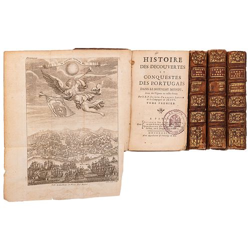 Lafitau. Histoire des Découvertes et Conquestes des Portugais dans le N. Monde. Paris,1734. 14 láminas y mapa. Piezas: 4