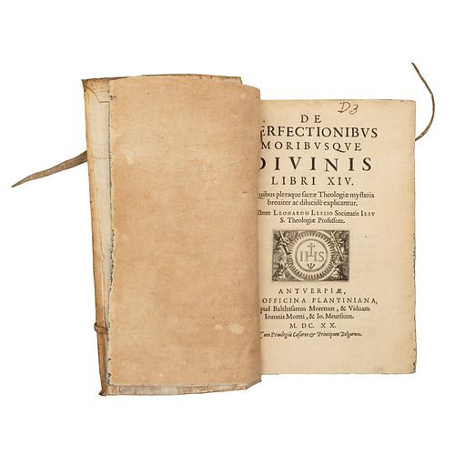Lessius, Leonardo. De Perfectionibus Moribusque Divinis Libri XIV. Antuerpiae: Ex Officina Plantiniana, 1620.