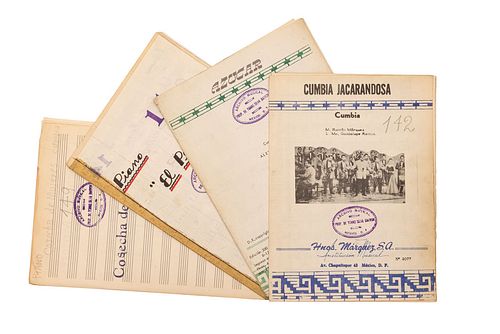 COLECCIÓN DE PARTITURAS PARA ORQUESTA. CUMBIAS. MÉXICO: 1964 – 1971. PIEZAS: 19. Canta Pescador. Cumbia Colombiana. Letra, M...
