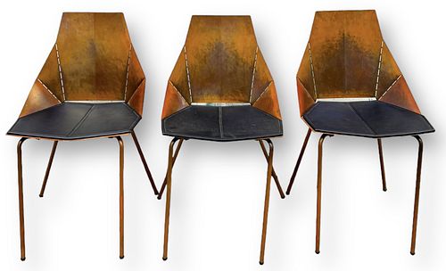 (3) Blu Dot "Real Good" Copper Back Chairs w/ Pads