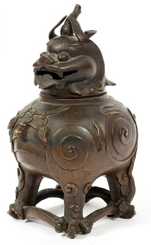 CHINESE LUDUAN FORM BRONZE CENSOR