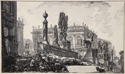 Piranesi Etching of Captioline Hill from Views of Rome
