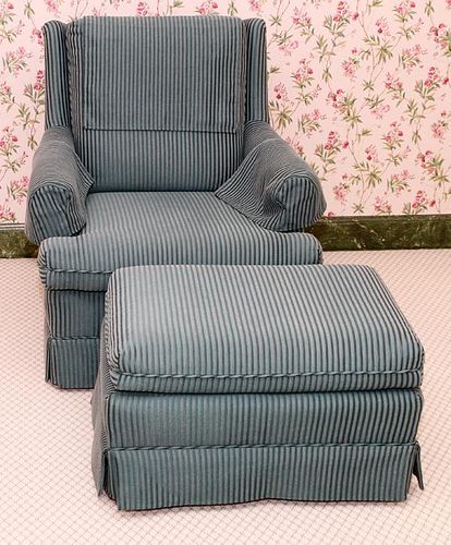 UPHOLSTERED LOUNGE CHAIR AND OTTOMAN 2 PIECES