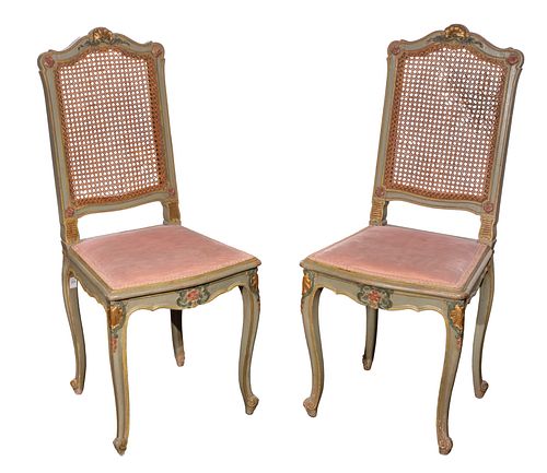 French H. Evain Caned Back Chairs