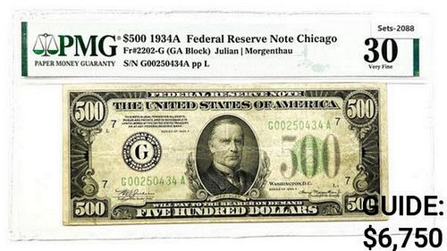 1934 A $500 Chicago Fed Res Note PMG VF 30