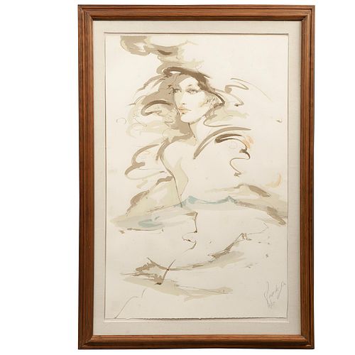 SYLVIA PARDO, Sin título, Firmada, Acuarela sobre papel, 73 x 50 cm