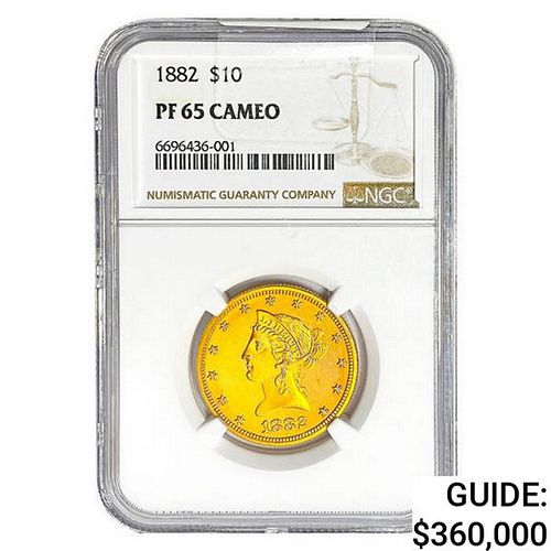1882 $10 Gold Eagle NGC PF65 CAMEO