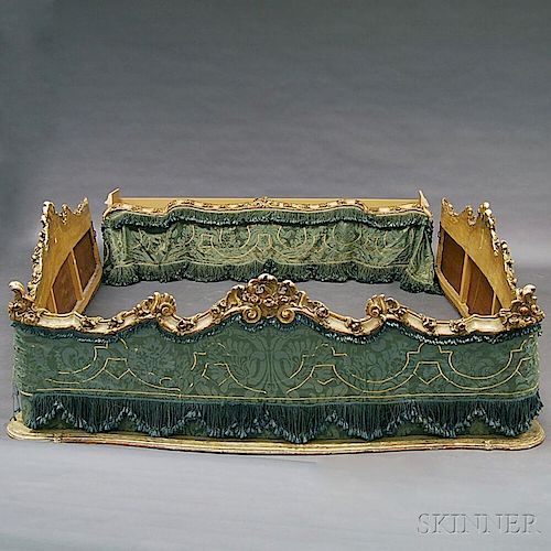 Louis XV-style Carved and Painted Bed