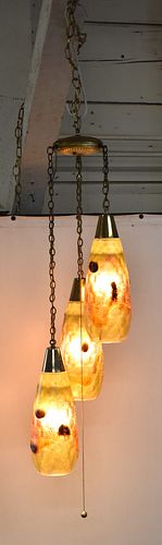 1960s GLASS THREE PENDANT LAVA LAMP