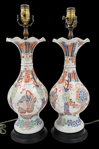 Pair of Japanese Porcelain Arita Vases