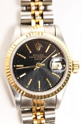 Woman's 18K Gold & Steel Rolex Oyster Watch